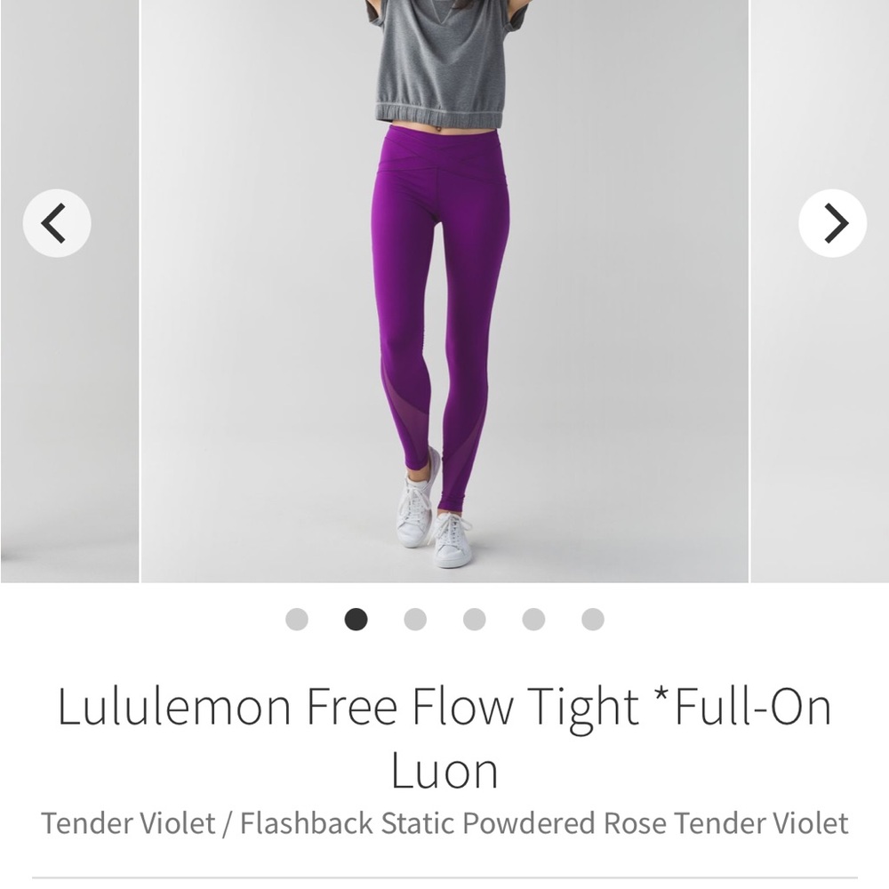 Lululemon Free Flow Tight Full-On Luon - Tender Violet - Size 6